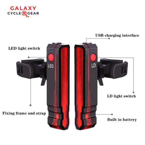 Bicycle Rechargeable LED & Laser Warning Light