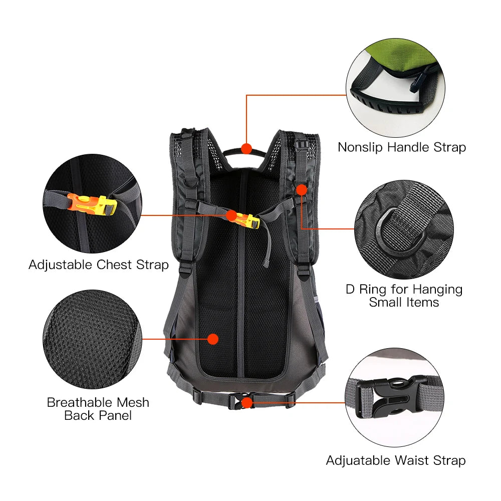 Reflective Safety Bicycle Backpack with LED Signal - 18 Liters