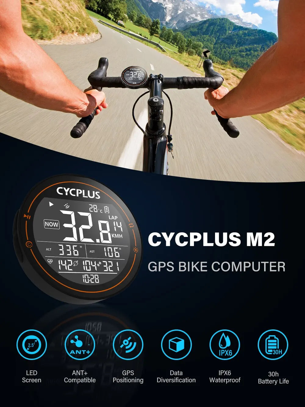 CYCPLUS M2 Wireless GPS Bicycle Computer